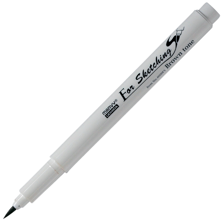 Скетч-маркер, кисть, пигментные чернила на водн.основе Burnt Umber MAR4600FS/BS6 /Marvy — PalitraMastera