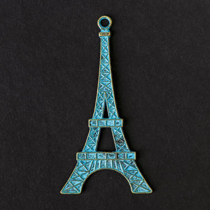 Декор металл для творчества "Эйфелева башня" зелёная патина 6,8х3,6х2 см  3776642 фото 1 — PalitraMastera