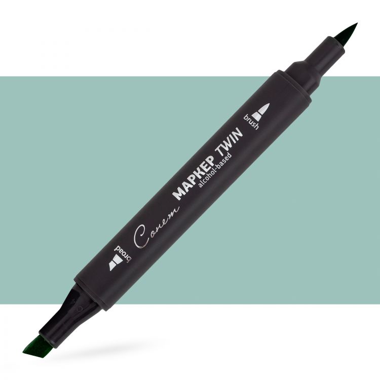 Маркер спиртовой Сонет Twin Brush, зеленый горизонт — PalitraMastera