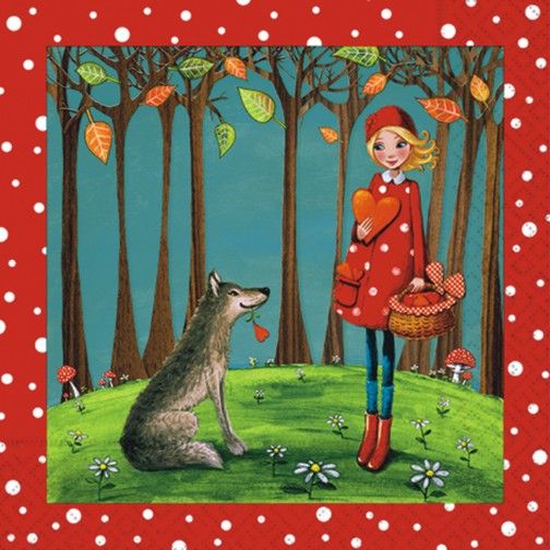 Салфетка для декупажа 33 х 33 см Красная шапочка АКЦИЯ!! — PalitraMastera