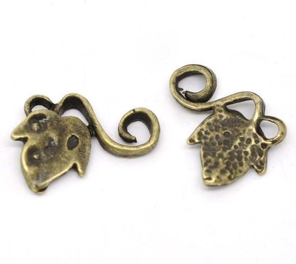 Подвеска &quot;Лист винограда&quot; 16x12mm (под античную бронзу) — PalitraMastera