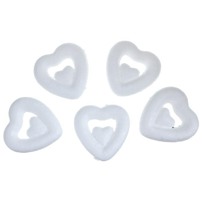 Фигурка для поделок и декорирования &quot;Сердце двойное&quot;, набор 5 шт, размер 1 шт 5*5*0,8 1163057 — PalitraMastera