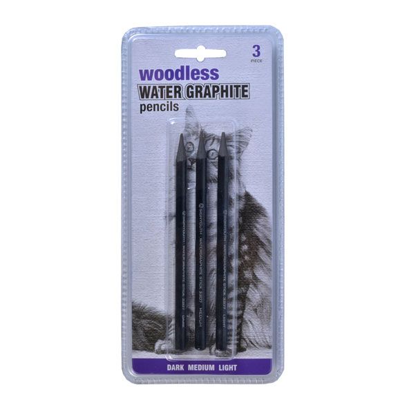 Набор акваграфита "ассорти", 3 шт. (светл, средн., темн.), в блистере фото 1 — PalitraMastera