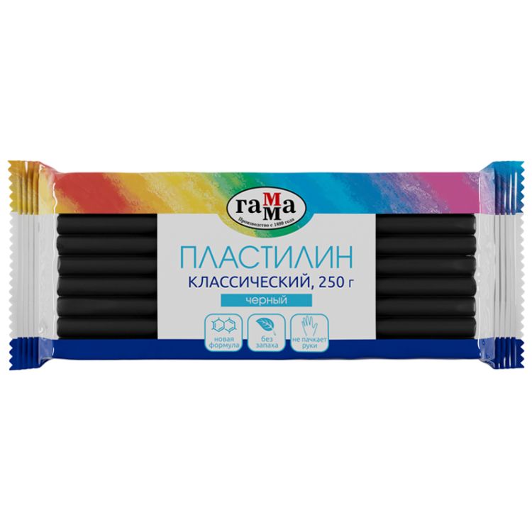 Пластилин Гамма "Классический", черный, 250г &mdash; PalitraMastera