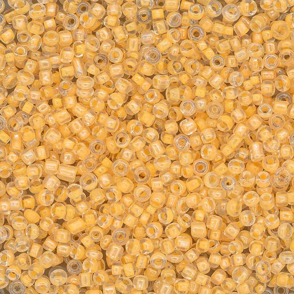 Бисер Astra&Craft 11/0, 20г (2202 желтый/прозр.с.цвет.центром(глянцевый)) фото 1 — PalitraMastera