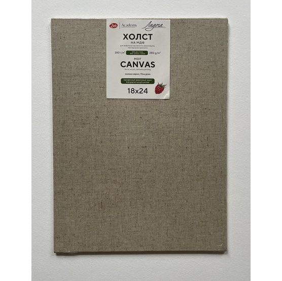 Холст грунтованный на подрамнике &quot;Ладога&quot; 18х24 см, 280 г/м2, 55% лён, 45% хлопок, прозрачный акриловый грунт, мелкое зерно — PalitraMastera