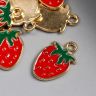 Декор для творчества металл, эмаль "Клубничка" 1,8х1 см  4291511 фото 1 — PalitraMastera