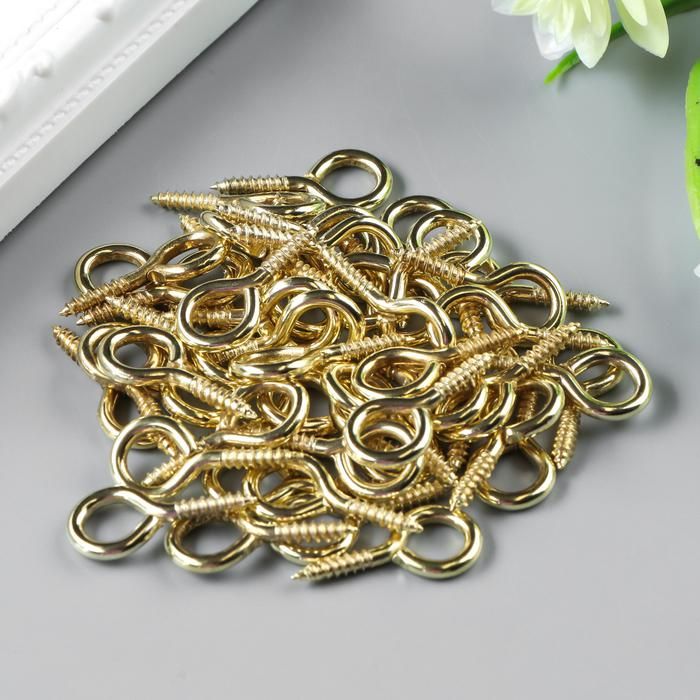 Винт-глазок для крепления картин, фоторам золото 1шт 3х1,5 см 2583751 — PalitraMastera