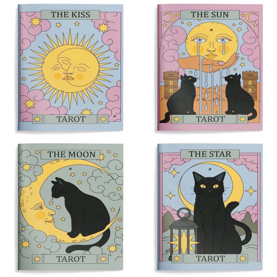 Книжка зап. А6 98х140 мм 32 л. кл. LOREX TAROT мягк. обл. дизайн, soft touch, двойная обложка запечатка форзаца фото 1 &mdash; PalitraMastera