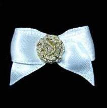 Цветок розочка атл. на банте №22 1 шт №57 розовый-салатовый фото 1 — PalitraMastera