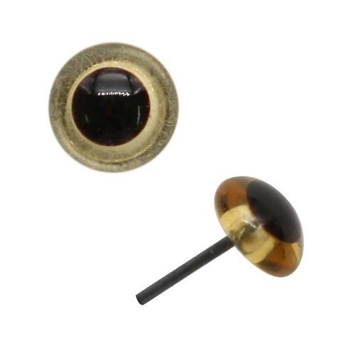 Глаза кукольные стеклянные 8мм, 1 шт (светло-коричневый) фото 1 &mdash; PalitraMastera