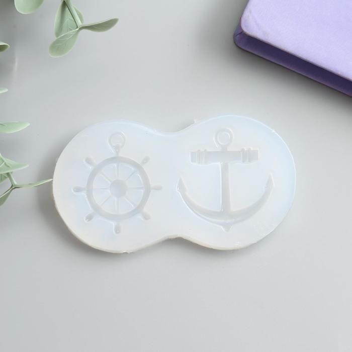Молд силикон &quot;Штурвал и якорь&quot; 2 предмета 0,7х8х4,5 см  5392403 — PalitraMastera