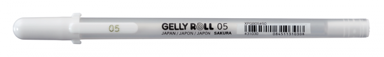 Ручка гелевая Gelly Roll белая тонкий стержень 0,5 мм / SAKURA — PalitraMastera
