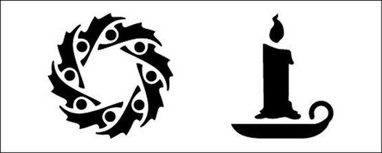 Сонет Трафарет пластиковый 10х25 см Рождественский венок и свеча--- фото 1 &mdash; PalitraMastera