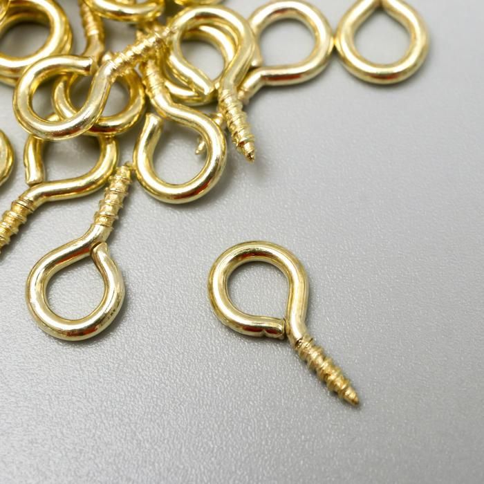 Винт-глазок для крепления картин, фоторам золото 1шт  1,4х0,7 см 2583749 — PalitraMastera