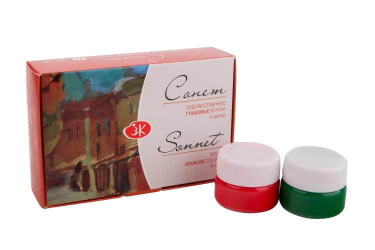 Сонет Набор гуашь  6 шт х 20мл — PalitraMastera