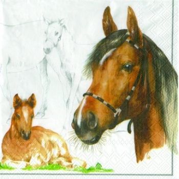 Салфетка для декупажа 33 х 33 см Лошади фото 1 &mdash; PalitraMastera