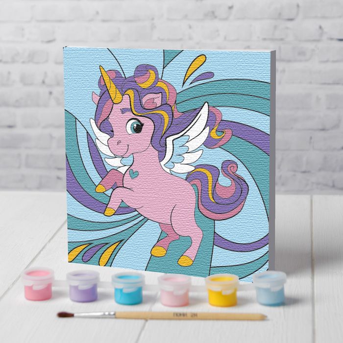 Картина по номерам "Волшебный единорог" 15х15 см 4719044 фото 1 — PalitraMastera