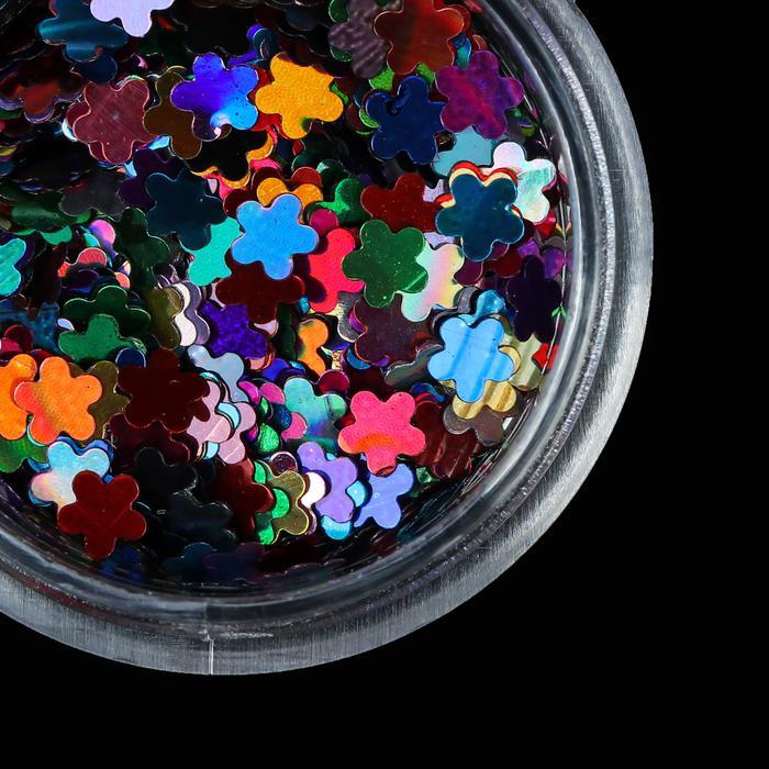 Пайетки для ногтей «Цветочки», разноцветные фото 1 — PalitraMastera