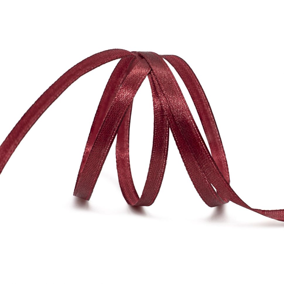 Лента атласная 0,6см*22,86м (029 бордовый) фото 1 — PalitraMastera