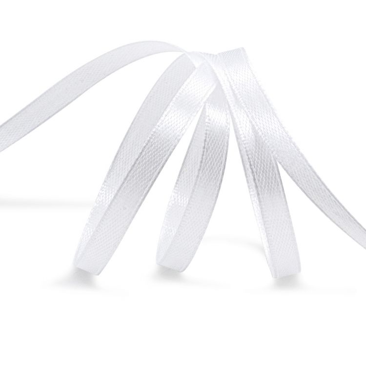 Лента атласная 0,6см*22,86м (001 белоснежный) — PalitraMastera