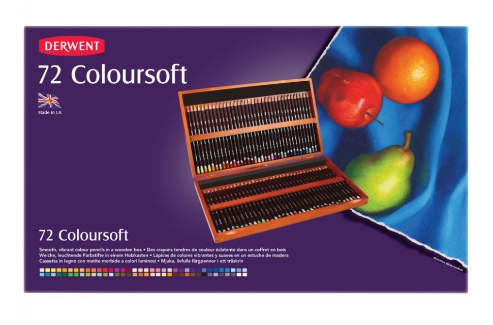 Набор цветных карандашей Coloursoft, мягкие, круглый корпус 8 мм, грифель - 4 мм, 72 шт. в деревянной коробке фото 1 &mdash; PalitraMastera