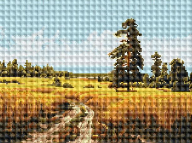 Алмазная мозаика EF 253 Родные просторы 30*40 (на подрамнике) фото 1 &mdash; PalitraMastera