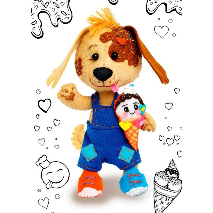 Набор для создания игрушки из фетра &quot;Щенок Сладкоежка&quot; ПЭМ-1756 9577361 — PalitraMastera