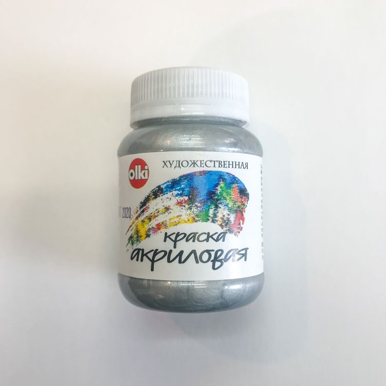 Акрил художественный &quot;Металлик&quot; серебряная, 100 мл — PalitraMastera