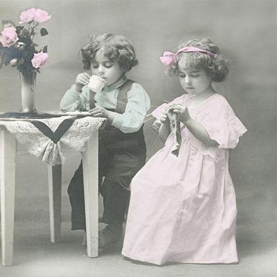 Салфетки трехслойные для декупажа, коллекция &quot;Lunch&quot; Sagen Vintage Design &quot;Парочка&quot; — PalitraMastera