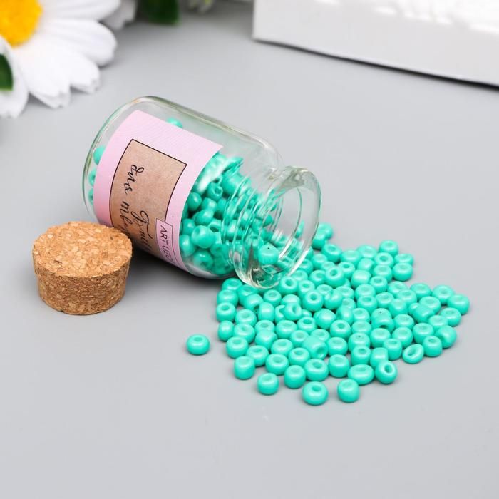 Бисер круглый 6/0 в бутылочке &quot;Изумрудный&quot; 20 гр  6075115 — PalitraMastera