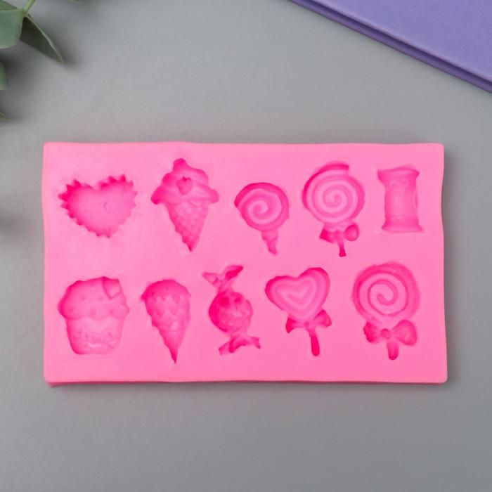 Молд силикон "Сладости" 10 предметов 6,8х11,5 см  6947533 фото 1 — PalitraMastera