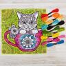 Вышивка гладью "Котик", 35 х 35 см фото 2 — PalitraMastera