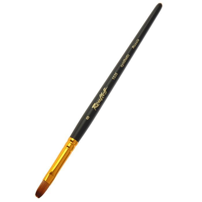 Синтетика ов .п/колонок ручка кор.черная № 08 /Roubloff /1S35 фото 1 — PalitraMastera