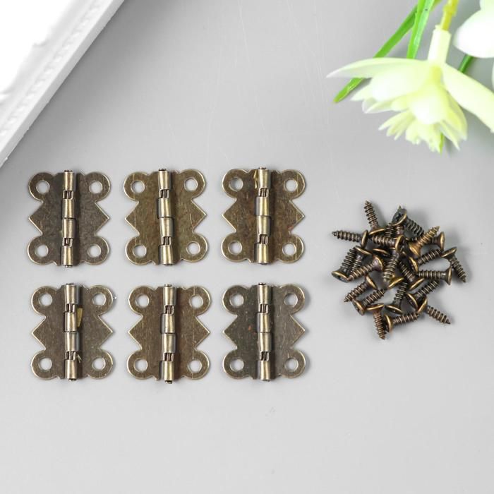 Петля для шкатулки металл фигурная бронза набор 6 шт 1,5х2,1 см 2272568 &mdash; PalitraMastera