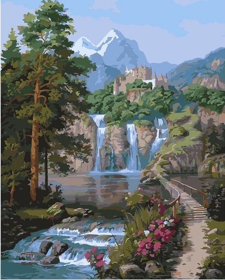 Картины по номерам 40х50 Пейзаж с замком (худ. Потапов В.) (VA-3165) фото 1 — PalitraMastera