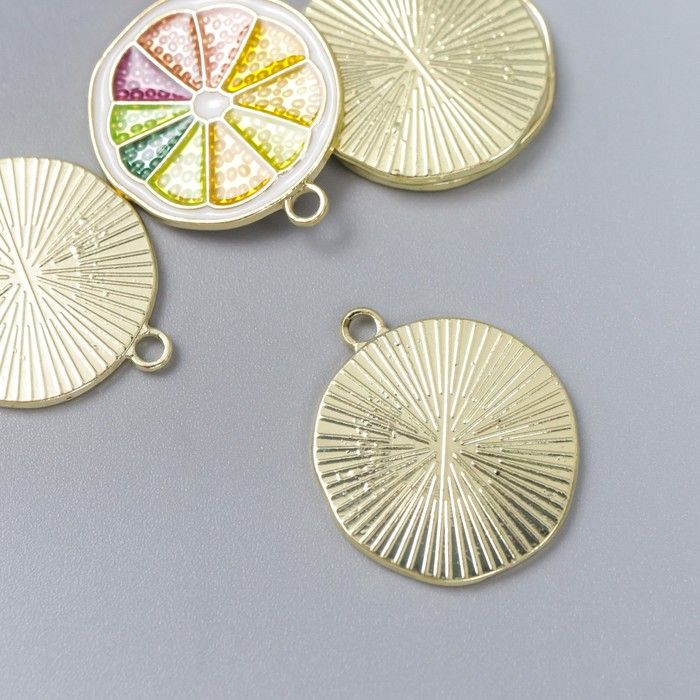 Декор для творчества металл, эмаль &quot;Грейпфрут&quot; 2х2,2 см 7356058 — PalitraMastera