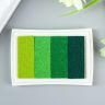 Штемпельная подушка 4 цвета "Зелёная палитра" 7,8х5,5х1,8 см 2641500 фото 2 — PalitraMastera