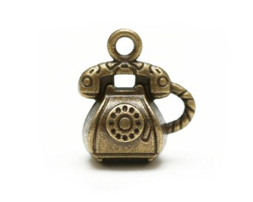 из набора металлических подвесок РЕТРО ТЕЛЕФОН медь 12*15мм, 1шт фото 1 — PalitraMastera
