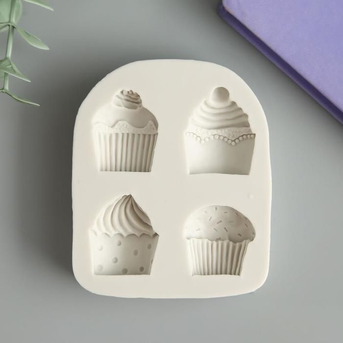 Молд силикон &quot;Пирожное&quot; 4 предмета 1,2х6,5х8 см  5354838 (подходит для изготовления мыла) — PalitraMastera