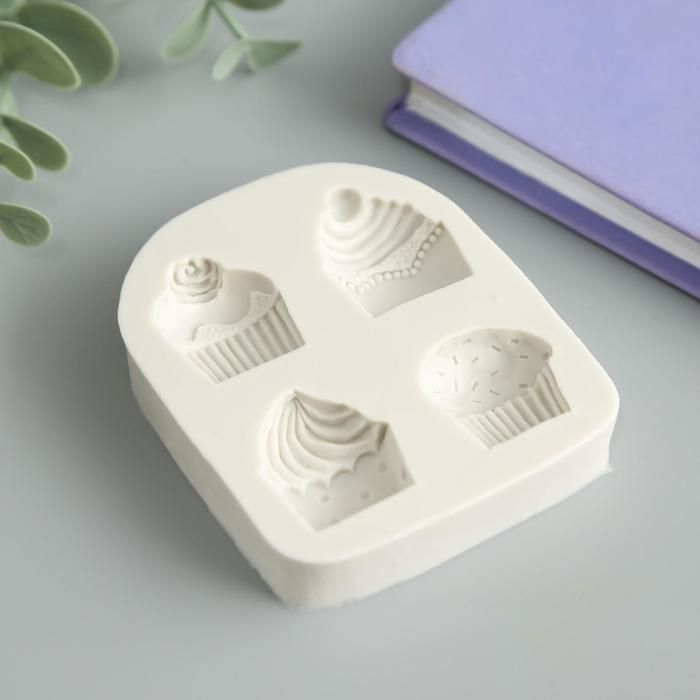 Молд силикон &quot;Пирожное&quot; 4 предмета 1,2х6,5х8 см  5354838 (подходит для изготовления мыла) — PalitraMastera