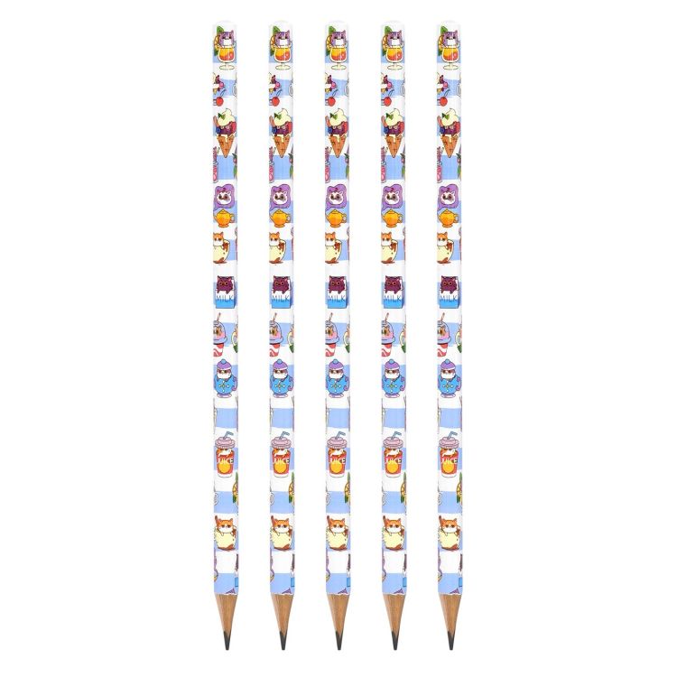 Карандаш чернографит. дерев. LOREX V-TYPE COCTAIL KITTENS НВ заточенный трехгранный тубус принт на корпусе — PalitraMastera