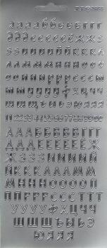 Контурные наклейки "Русский алфавит 1", лист 10x24,5 см, цвет серебро фото 1 &mdash; PalitraMastera