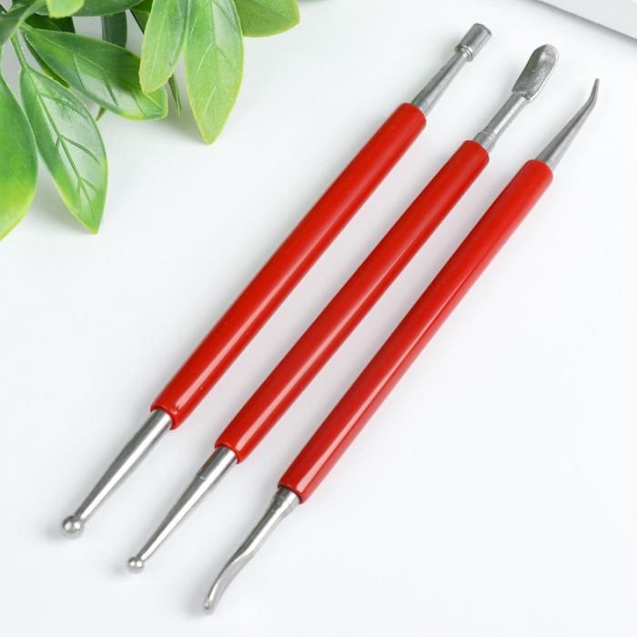 Инструменты для моделирования и придания формы, набор 3 шт., металл, пластик, 16 см 17х7.5 см фото 1 &mdash; PalitraMastera