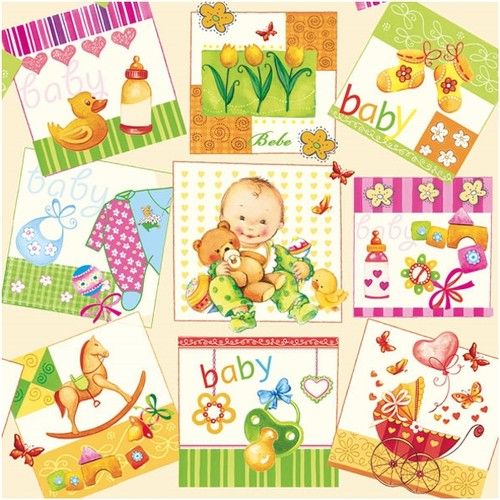 Салфетка для декупажа 33 х 33 см Малышковые мотивы. Baby фото 1 &mdash; PalitraMastera