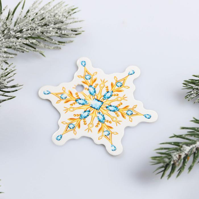 Шильдик на подарок Новый год «Снежинка новогодняя», 6,5 х6.0 см  4360385---- — PalitraMastera