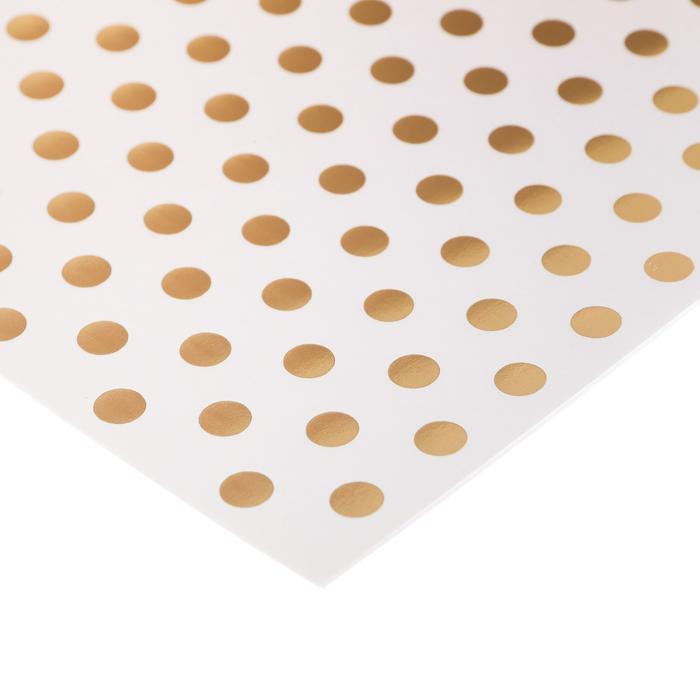 Бумага для скрапбукинга с фольгированием «Крупный горох», , 30.5 х 30.5 см, 250 г/м — PalitraMastera