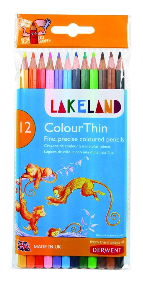Набор цветных карандашей Lakeland Colourthin, шестигранный корпус 6,9 мм, грифель - 2,9 мм, 12 шт. в пластиковой упаковке фото 1 &mdash; PalitraMastera