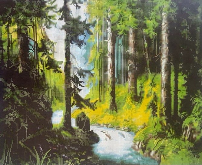 Алмазная мозаика GF 1491 Лесной ручей 40*50 (на подрамнике) фото 1 &mdash; PalitraMastera