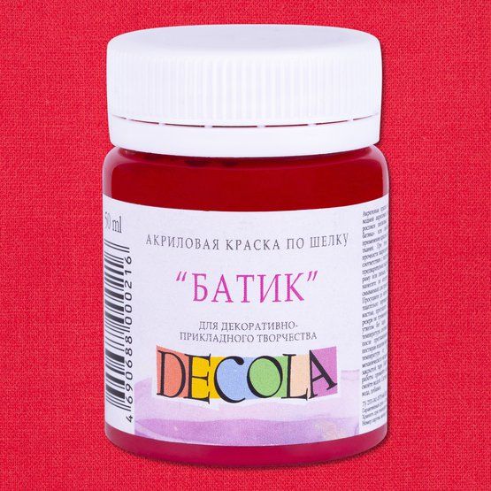 Карминовая акрил шелк батик Декола 50мл фото 1 — PalitraMastera